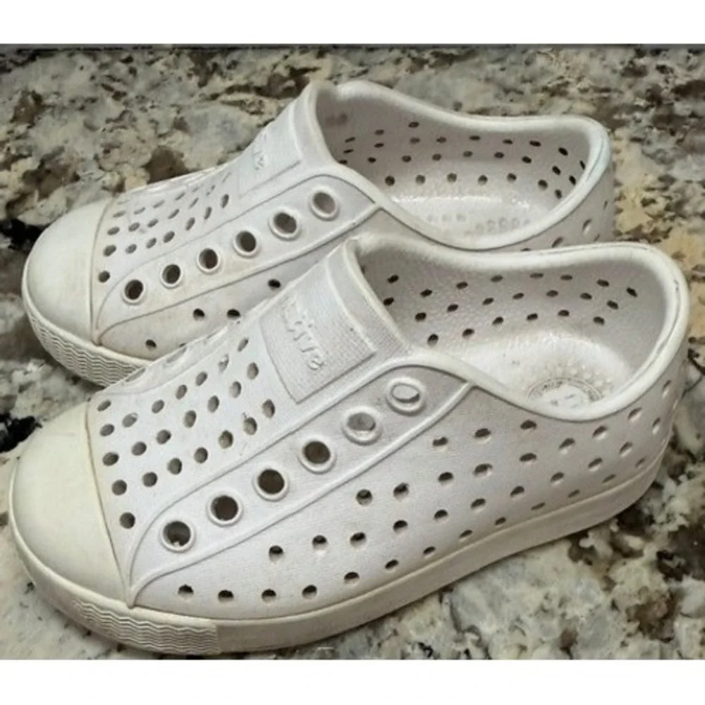Native Jefferson Kids Shoes Shell White Slip On Sneakers C6